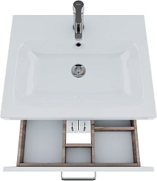 Iddis Тумба с раковиной New Sena 60 белая/светлое дерево – фотография-5